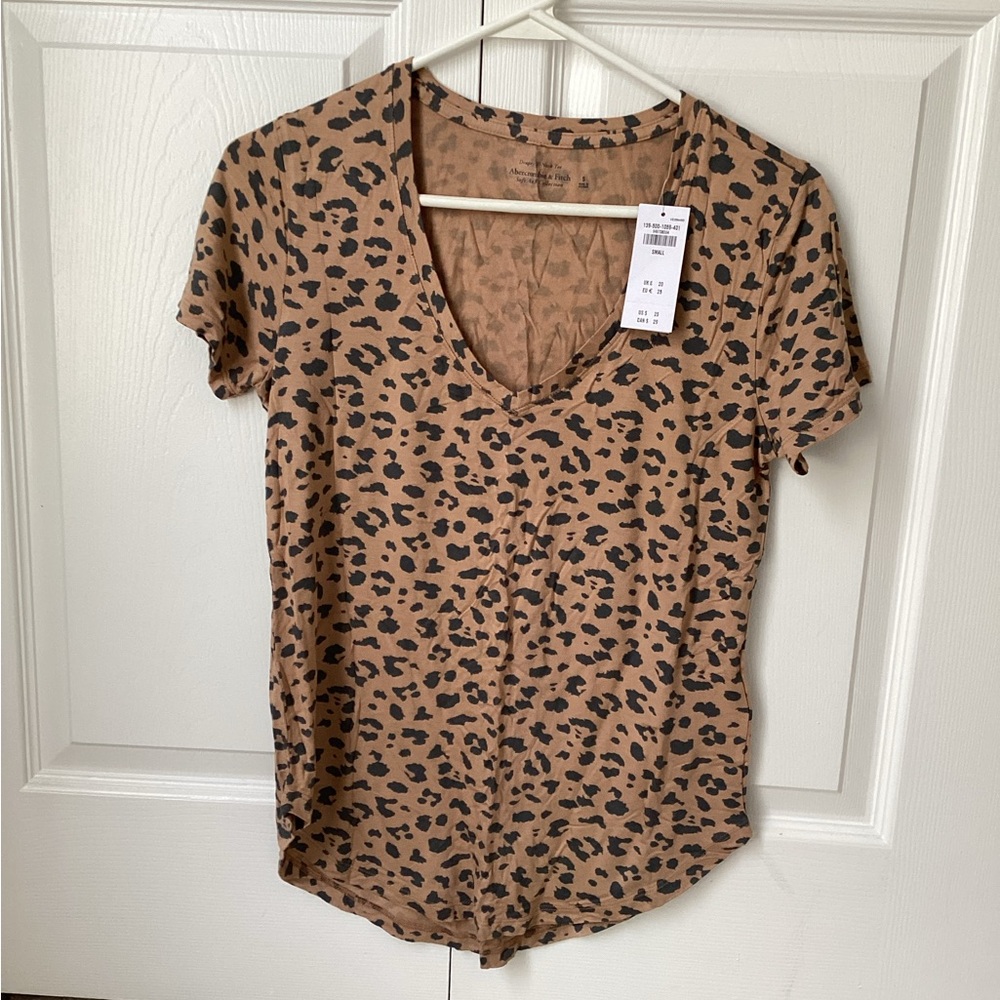 Abercrombie & Fitch Leopard Print Top - Brown and Black (FINALPRICEDROP)